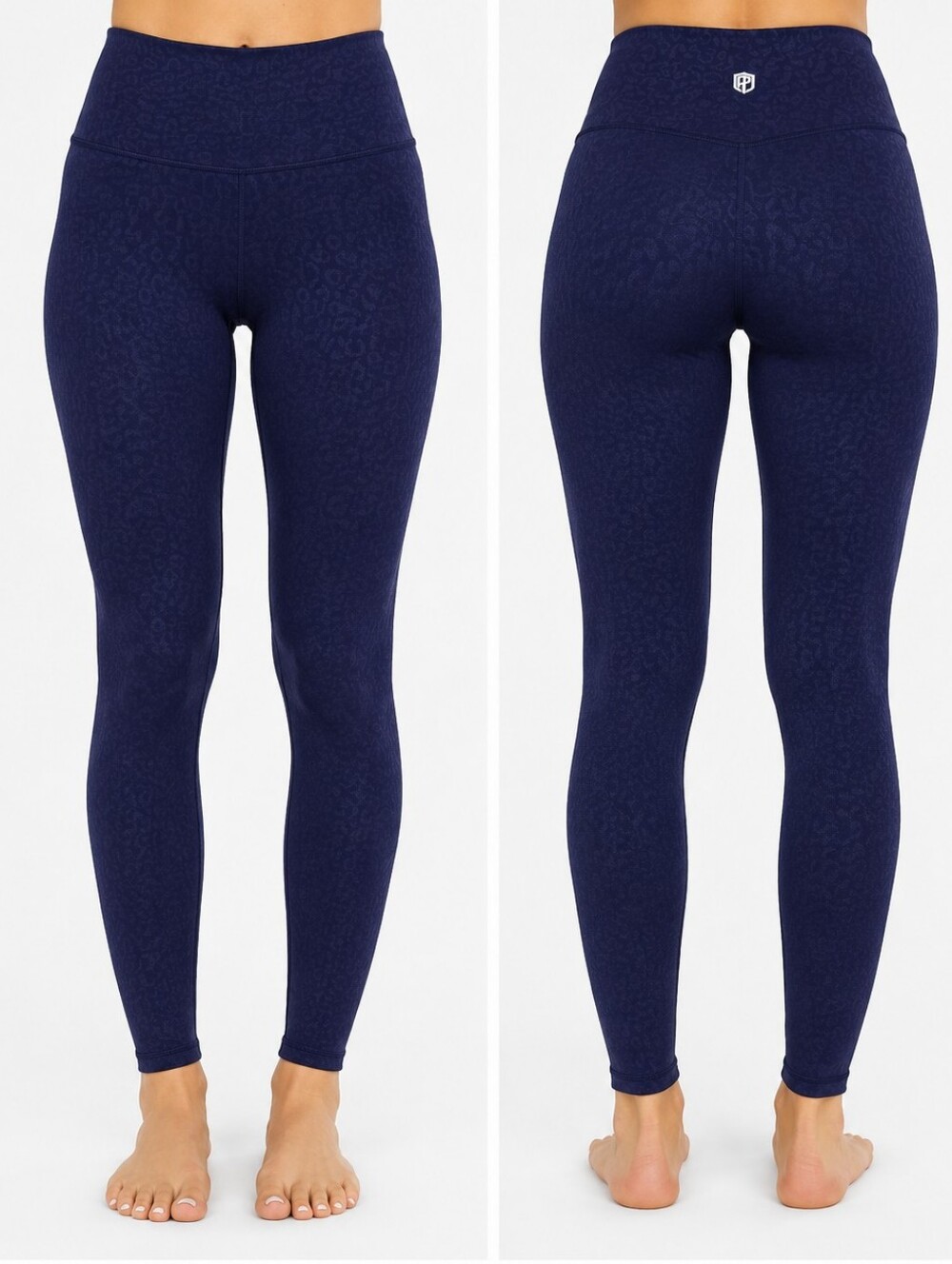 Born Primitive High Waisted Leggings Navy Blue Leopard Print Size Large